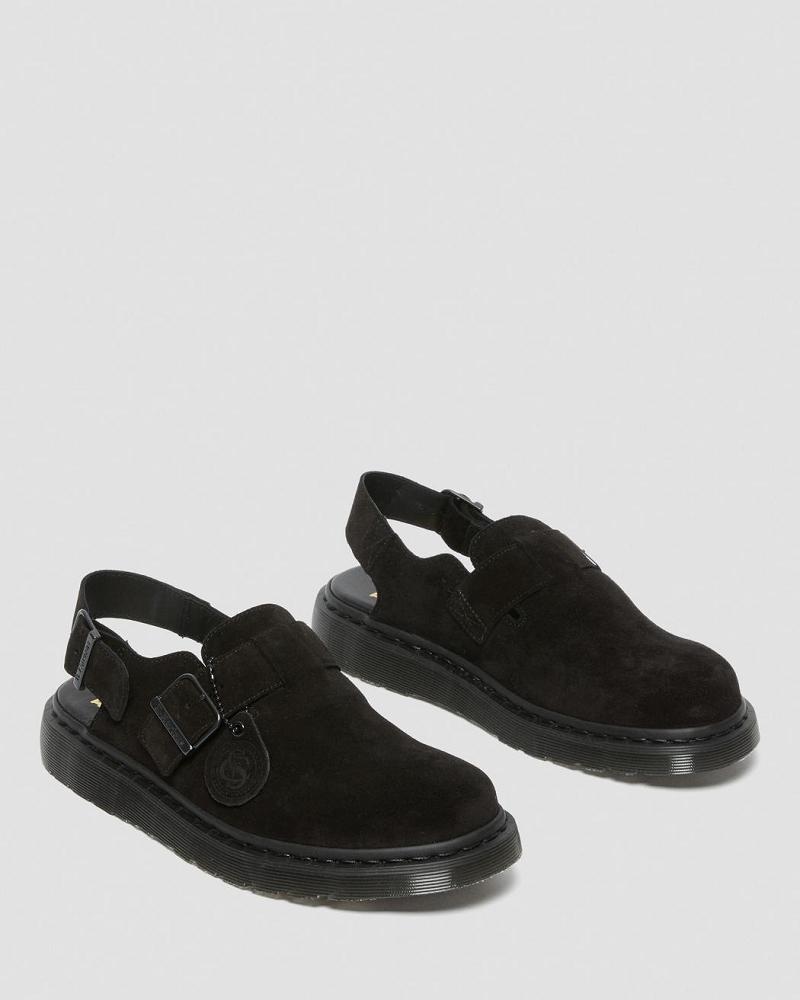 Dr Martens Jorge Made in England Ruskind Slingbacks Sandaler Med Rem Herre Sort | DK 639BEX